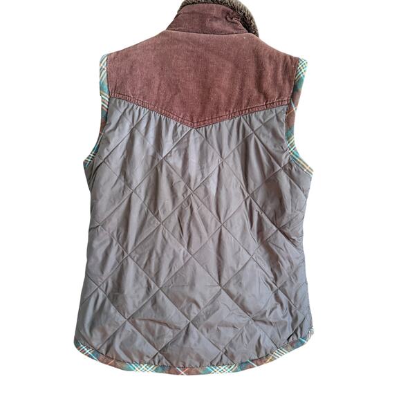 CAbi | 694 Chocolate Brown Quilted Puffy Vest with Corduroy Accents | Small - Picture 2 of 6